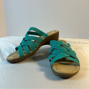 East 5th Women’s Irma Memory Foam, Teal Strappy Sandal, Spring Summer, size 6.5M
